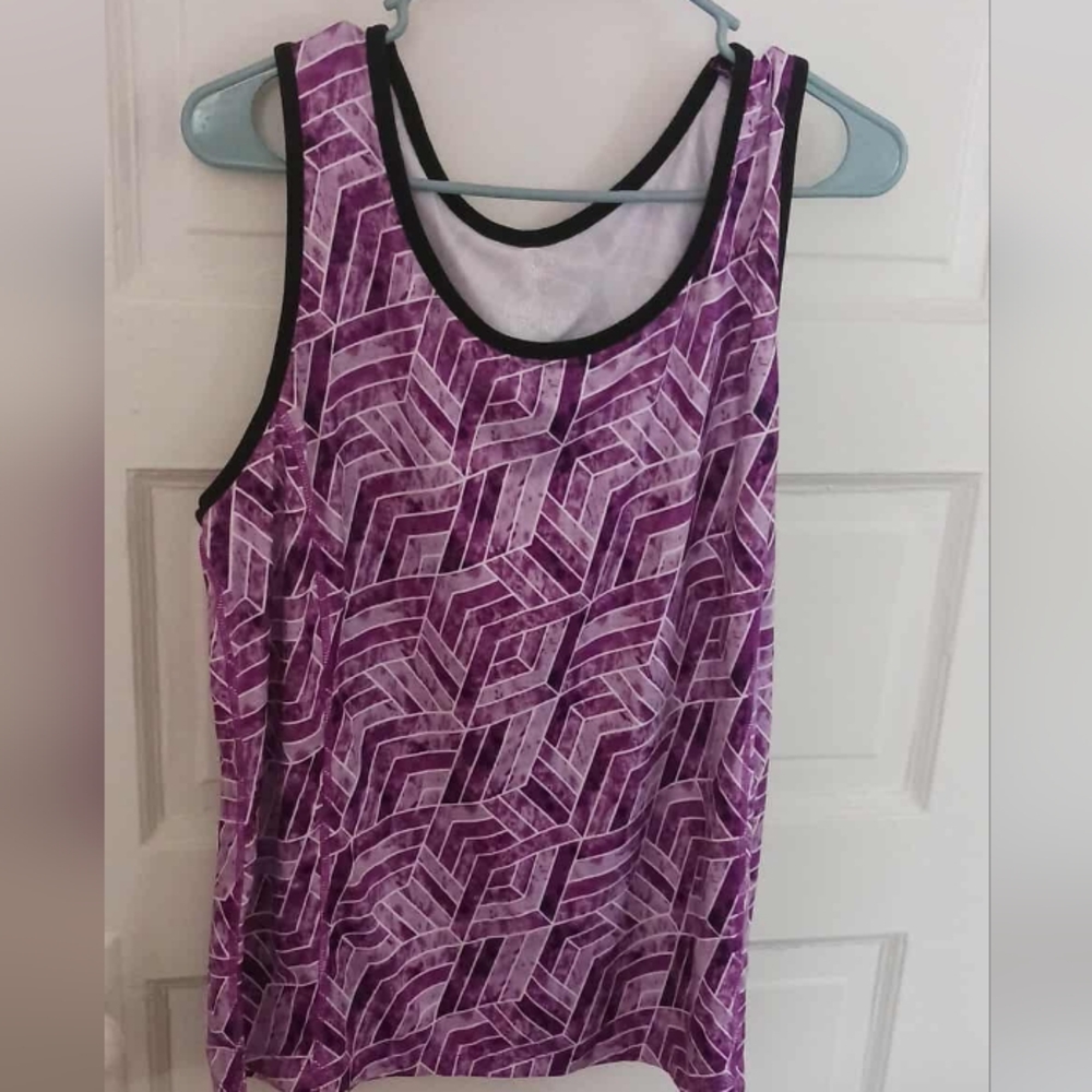 Full Beauty Sport Purple Geometric Women's Tank Top Size 14/16  A-49